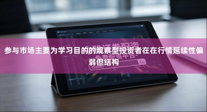 参与市场主要为学习目的的观察型投资者在在行情延续性偏弱但结构